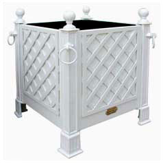 Galvanized Steel Planter with wooden latticework